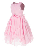 Olivia Koo Yoryu Chiffon Asymmetric Ruffled Flower Girl Dress Dusty Rose