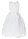 Olivia Koo Yoryu Chiffon Asymmetric Ruffled Flower Girl Dress White