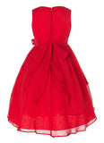 Olivia Koo Yoryu Chiffon Asymmetric Ruffled Flower Girl Dress Red