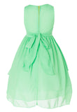 Olivia Koo Yoryu Chiffon Asymmetric Ruffled Flower Girl Dress Lime