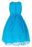 Olivia Koo Yoryu Chiffon Asymmetric Ruffled Flower Girl Dress Turquoise