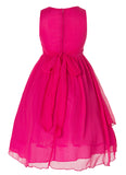 Olivia Koo Yoryu Chiffon Asymmetric Ruffled Flower Girl Dress Fuchsia