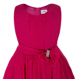 Olivia Koo Yoryu Chiffon Asymmetric Ruffled Flower Girl Dress Fuchsia