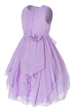 Olivia Koo Yoryu Chiffon Asymmetric Ruffled Flower Girl Dress Lilac