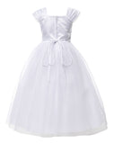 OLIVIA KOO Girls Graceful First Communion Floral Embroidered Dress