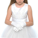 OLIVIA KOO White Classic First Communion Girls Glove