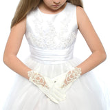 OLIVIA KOO Embroidered Lace First Communion Girls Glove