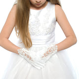 OLIVIA KOO Embroidered Lace First Communion Girls Glove