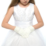 OLIVIA KOO Lovely Rhinestones Lace First Communion Girls Glove