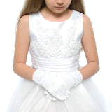 OLIVIA KOO Lovely Rhinestones Lace First Communion Girls Glove