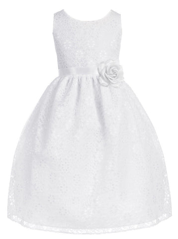 Victorian Floral Lace Flower Girl Dresses White