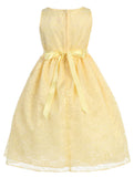 Victorian Floral Lace Flower Girl Dresses Yellow