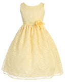 Victorian Floral Lace Flower Girl Dresses Yellow