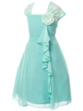 Beautiful Mint Chiffon Flower Girl Dress with Lace Back Flower Girl Dresses