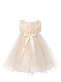 Lovely Champagne Rosebud Bodice Infant Flower Girl Dresses