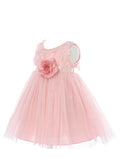 Lovely Dusty Rose Rosebud Bodice Infant Flower Girl Dresses