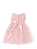 Lovely Dusty Rose Rosebud Bodice Infant Flower Girl Dresses