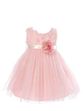 Lovely Dusty Rose Rosebud Bodice Infant Flower Girl Dresses