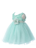 Lovely Mint Rosebud Bodice Infant Flower Girl Dresses