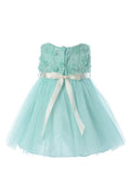 Lovely Mint Rosebud Bodice Infant Flower Girl Dresses