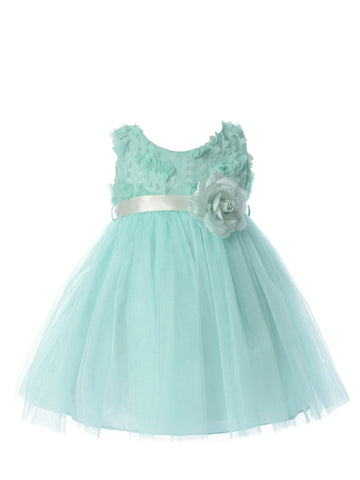 Lovely Mint Rosebud Bodice Infant Flower Girl Dresses