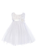 Lovely White Rosebud Bodice Infant Flower Girl Dresses