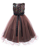 Sparkling Multi Sequins Bodice Double Tulle Skirt Flower Girl Dresses Red