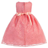 Jackie Floral Lace Infant Baby Flower Girl Dresses Coral