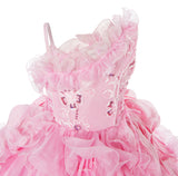 Pink Princess Pageant Girl Dress with Sequin Bodice