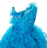 Princess Pageant Girl Dress with Sequin Bodice Turquoise