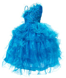 Princess Pageant Girl Dress with Sequin Bodice Turquoise