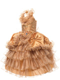 Pageant Girl Dresses Gorgeous Gold Halter