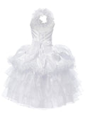 Pageant Girl Dresses Gorgeous White Halter