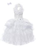 Pageant Girl Dresses Gorgeous White Halter