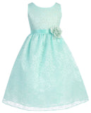 Victorian Floral Lace Flower Girl Dresses Mint