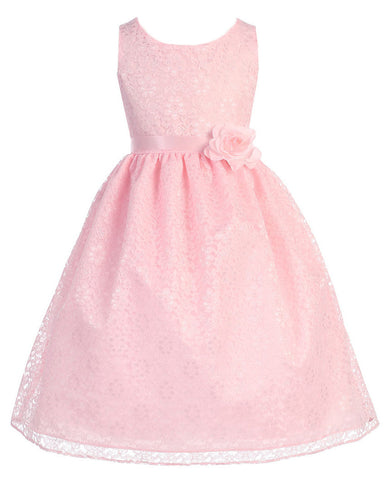 Victorian Floral Lace Flower Girl Dresses Pink